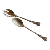 Service à salade argenté motif coquillage