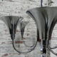 Art Deco hanging lamp with 6 chromed vials