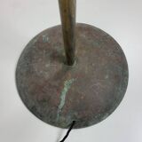 Patinated rustic copper and steel floor lamp with lantern, Indonesia 1980s