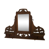 Old carved wooden pediment mirror