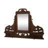 Old carved wooden pediment mirror