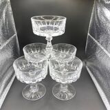 5 small antique crystal cups