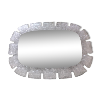 Miroir rétroéclairé lucite des années 1960 54x76cm