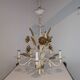 Vintage wheat ear chandelier - white lacquered & gold (Hans Kögl style)