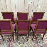 Suite de 6 chaises de style Louis XVI dossier carré