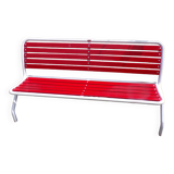 Old folding wooden and metal bench