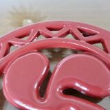 Basque cross trivet in red cast iron 1970