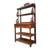 Antique solid blond walnut console table