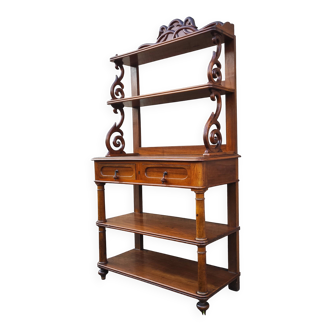 Antique solid blond walnut console table