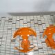 Set 2 x space age oranje haken, wandhaak, kapstok