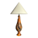 Sculptural artisanal brutalist midcentury burl wood turned table lamp 1960s