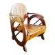Fauteuil colonial en bois et bambou