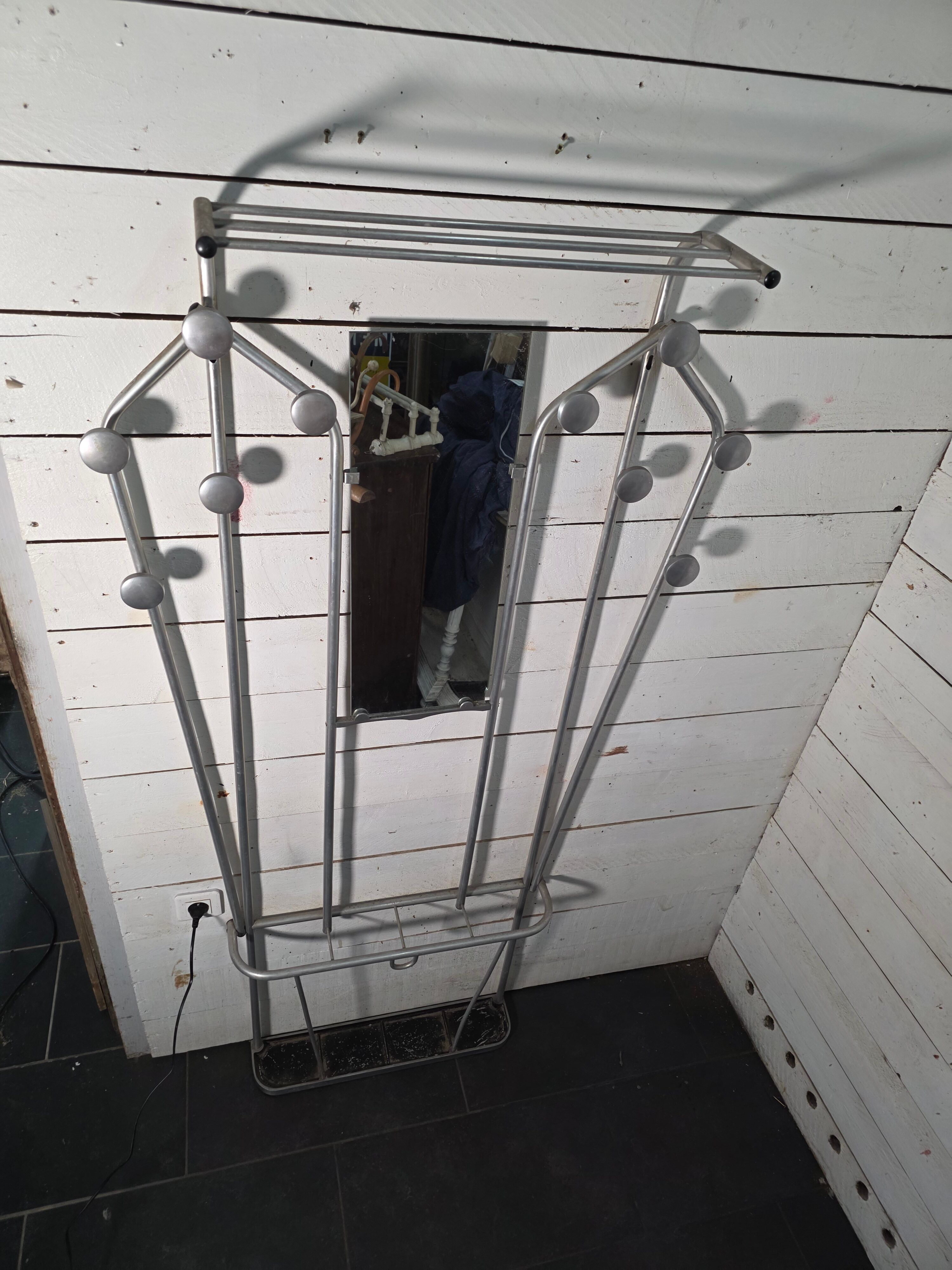 Aluminium coat rack from the 1950s.