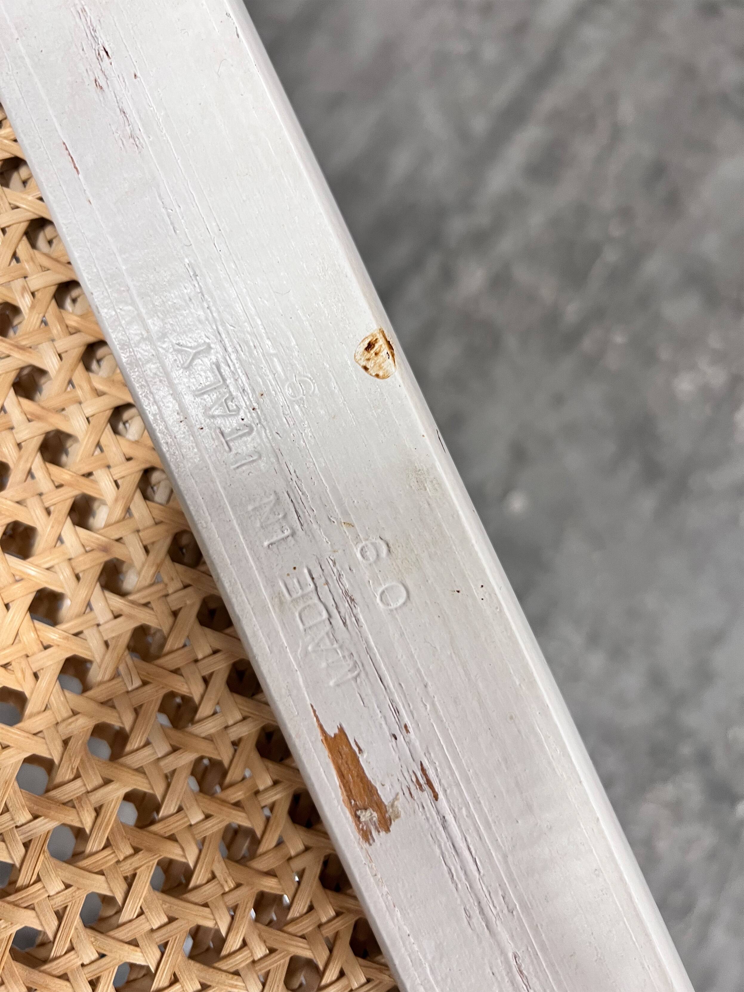 Set of 2 Tubular Frame and Cane Cantilever Arm chairs, Italy, 1970s