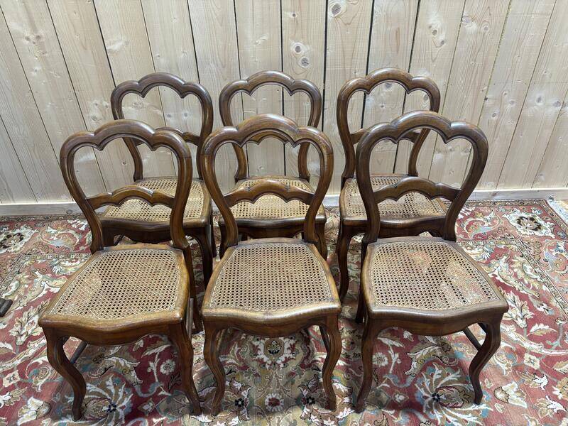 Série de 6 chaises Louis Philippe Cannées