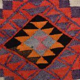 Tapis Kilim fait main rose orange 3x12 105x377 cm