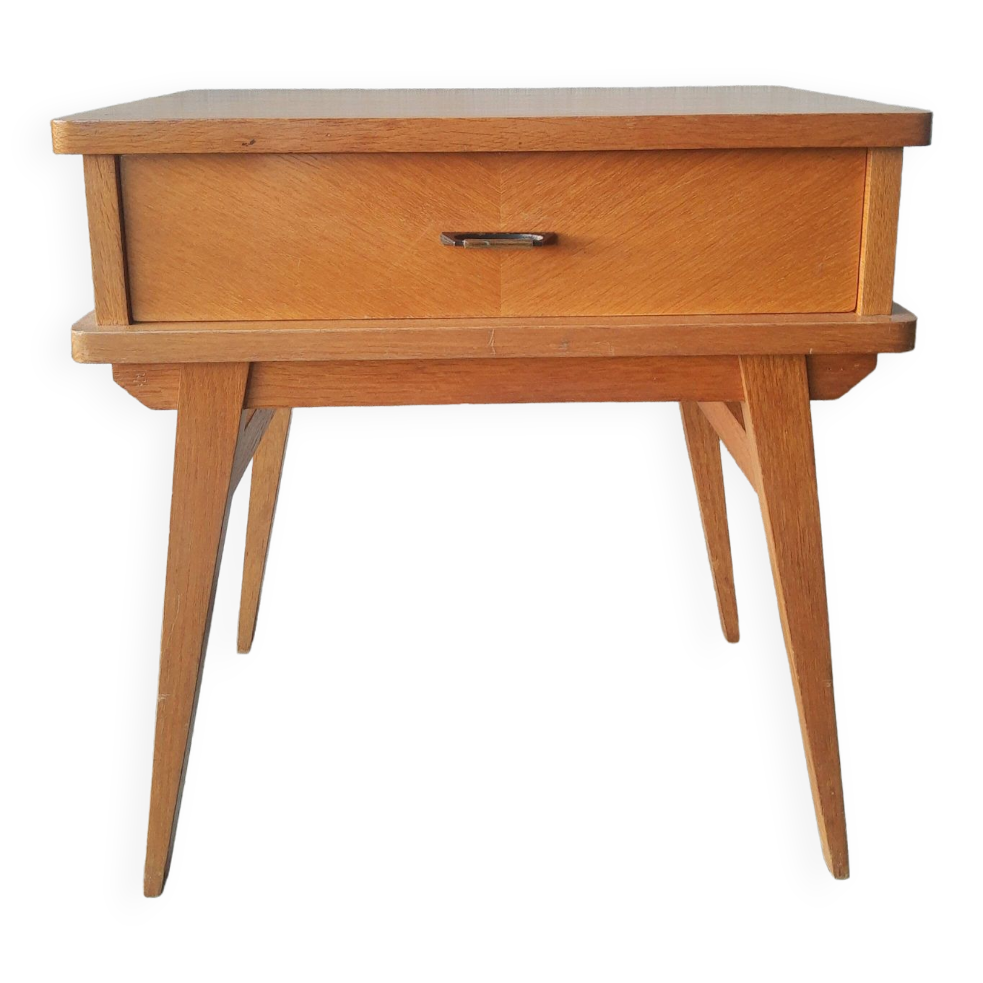 Vintage wooden compass foot bedside table