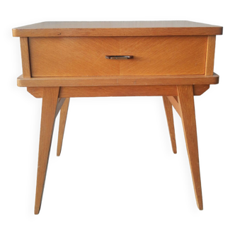 Vintage wooden compass foot bedside table