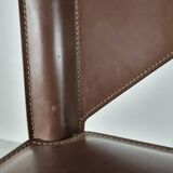 Brazilian leather bar stools, 1980s