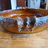 19th century enamelled terracotta dish