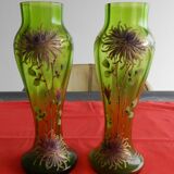 Pair of Enamelled Vases, late 19th century