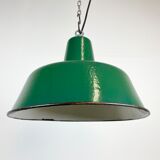 Industrial Green Enamel Pendant Lamp, 1960s