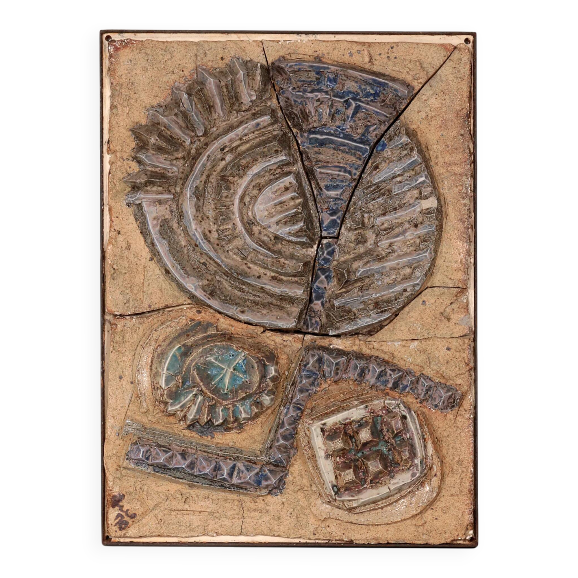 Very rare and large wall tile from Tue Poulsen 1970