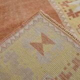 3x11 Pumpkin Orange & Yellow Runner Rug, Handwoven Turkish Runner, 81x344Cm
