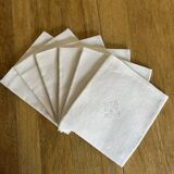 6 serviettes de table blanches anciennes