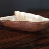Empty wooden pocket and mother of pearl
