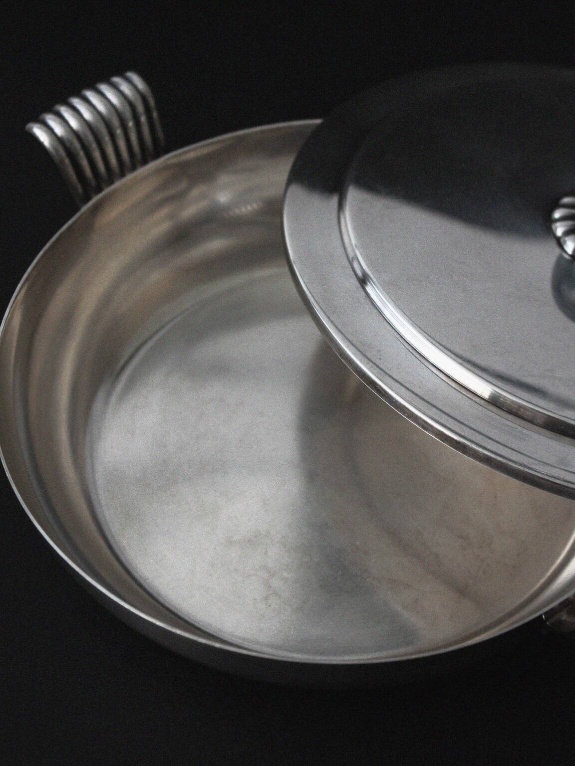 C.G. Hallberg Art Deco Silver Plated Serving Dish With Lid, Sweden, 1930s