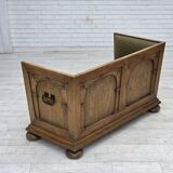 1950s, Danish 2-seater sofa, green furniture wool, oak wood.