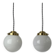 Pair of vintage opaline pendants 13 cm
