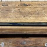 Louis Philippe chest of drawers with 5 drawers from the 19th century in cherry wood with glass knobs