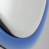 Miroir vintage années 70 Cristal Bleu Design A. Lupi pour Cristal Luxor