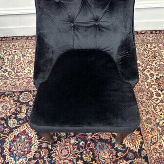 Ensemble de chaises Chesterfield rembourrées noires