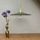 Vintage green enamelled sheet metal lampshade pendant light