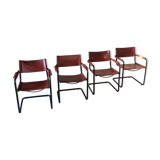 Lot de 4 fauteuils cuir Matteo Grassi