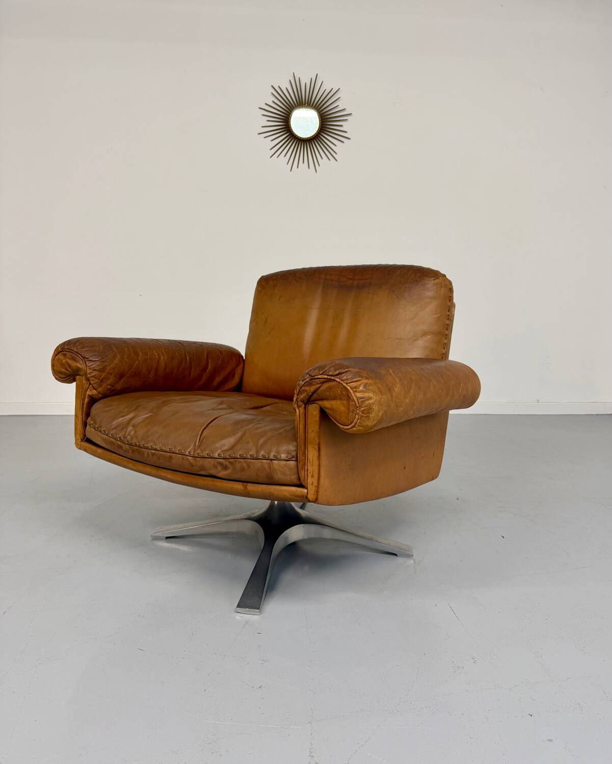 Vintage DE SEDE DS-31 brown leather armchair from the 1970s