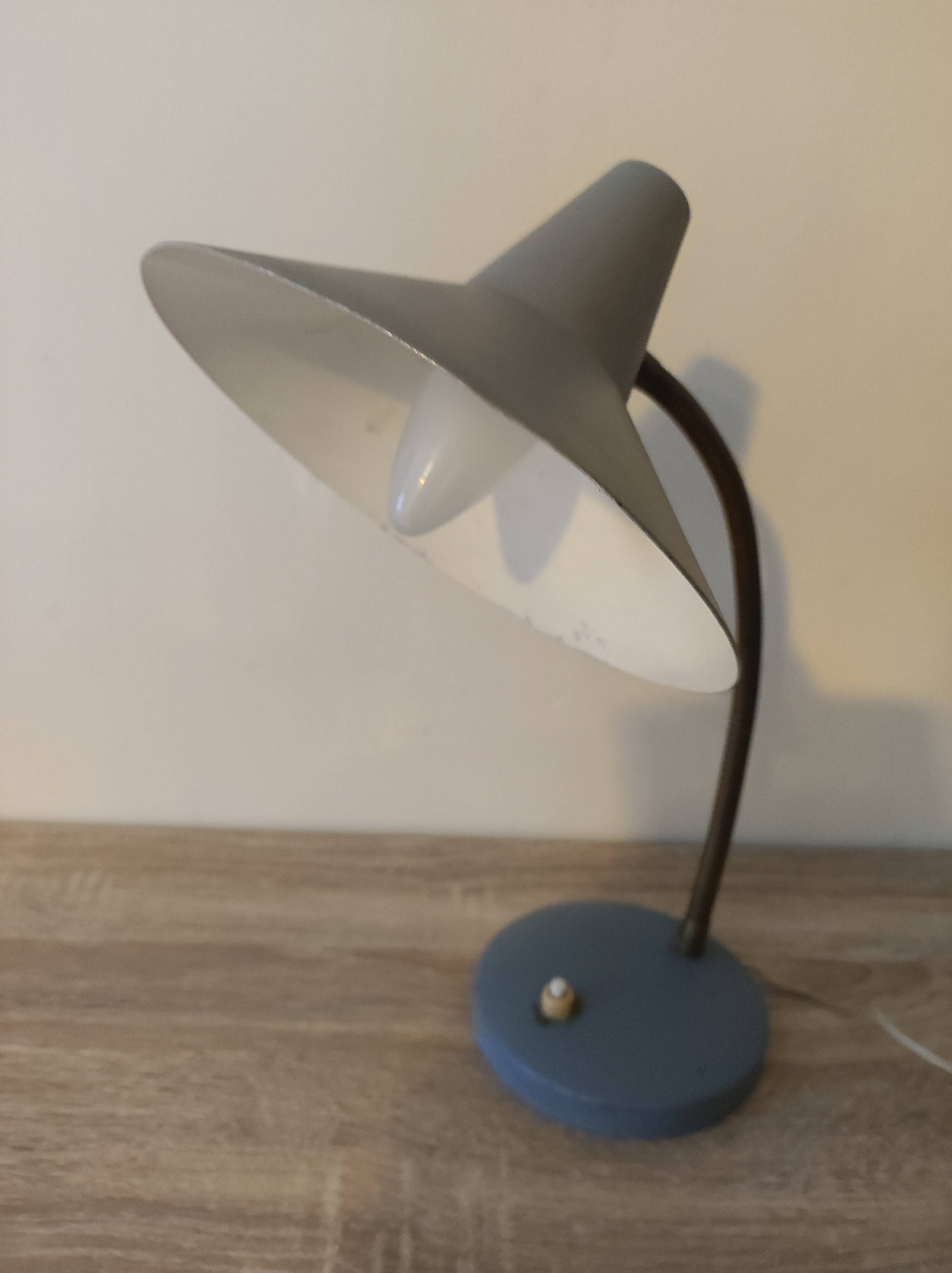 Lampe de bureau cocotte bras flexible vintage
