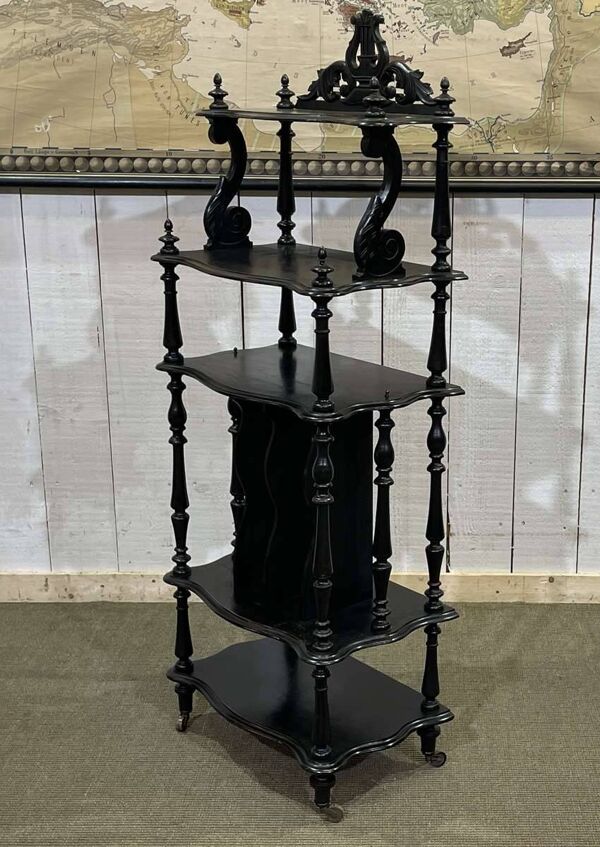Meuble à partitions Napoléon III fin XIXème en bois noirci