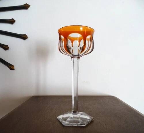 Baccarat "malmaison" orange double crystal wine glass - 19 cm