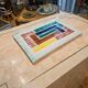 Vintage rectangular ceramic geometric aperitif plate - 1950s
