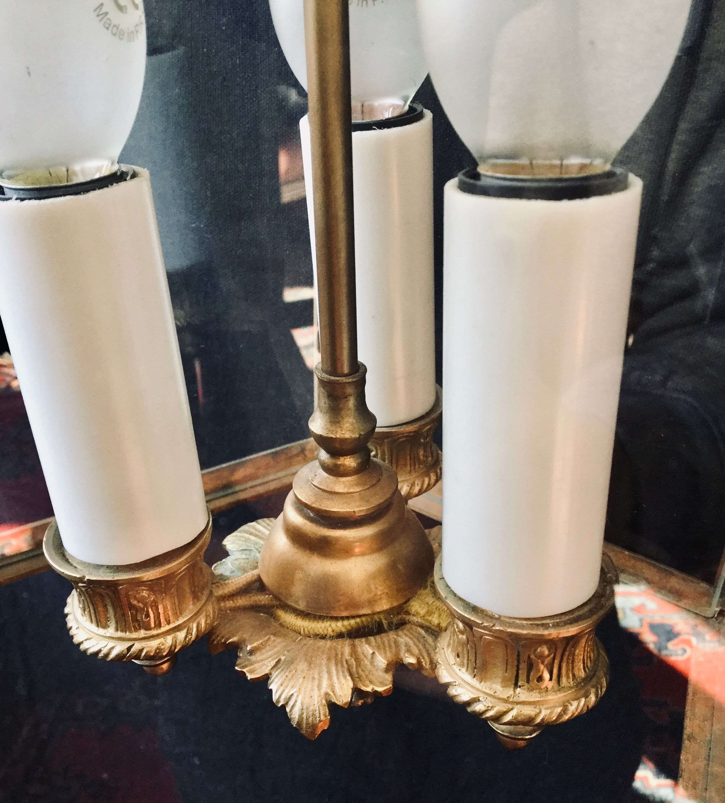 Lantern 3 lights bronze and brass