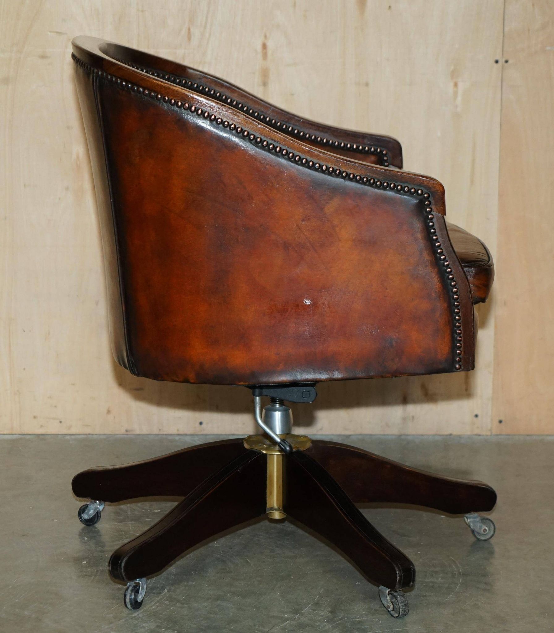 Restored leather captain's or director's chair