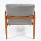 Fauteuil vintage restauré d’origine designer E. Homma, tissu gris