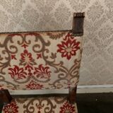 Chaise ancienne en bois et tissu