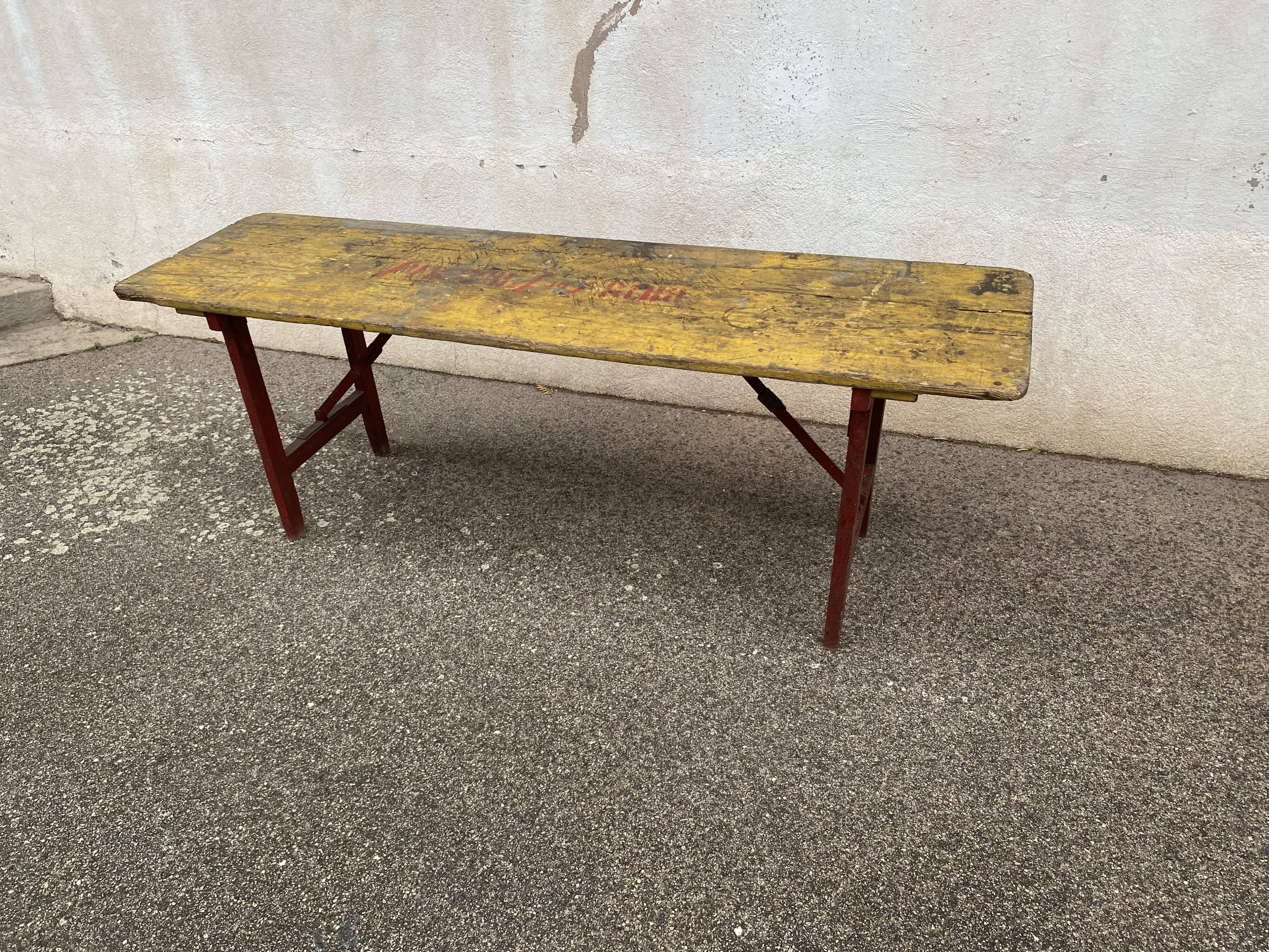 Yellow brasserie table