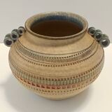 Modeled and Hand-Painted Earthenware Vase by Italica Ars, Florence, Italy