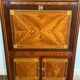 Louis XVI drop-leaf secretary in marquetry with a Carrara marble top.